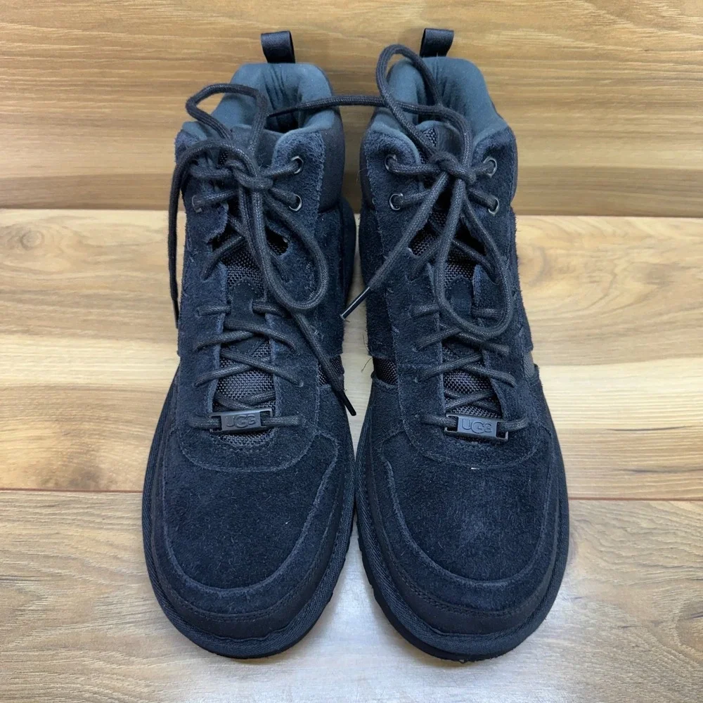 UGG Highland High Suede Ankle Boots Mens 9 Black High Top Streetwear Mixed Media
